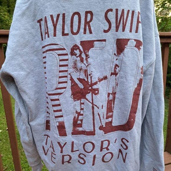Taylor Swift Hoodie 2XL Gray Red Taylor's Version Pullover Swifties - Picture 10 of 12